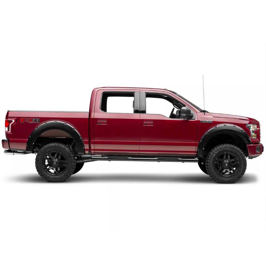 Ford F150 Kotflügelverbreiterungen mit Schraubenakzenten & Schmutzfänger (glatt) 2015-2017