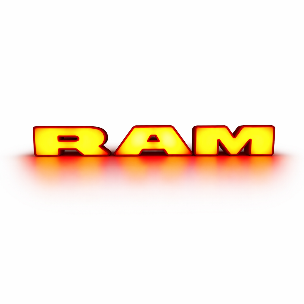 Dodge Ram verlichte letters rood - PICKUP-PARTS